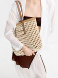 Bolso Shopper Trenzado Con Efecto Rafia