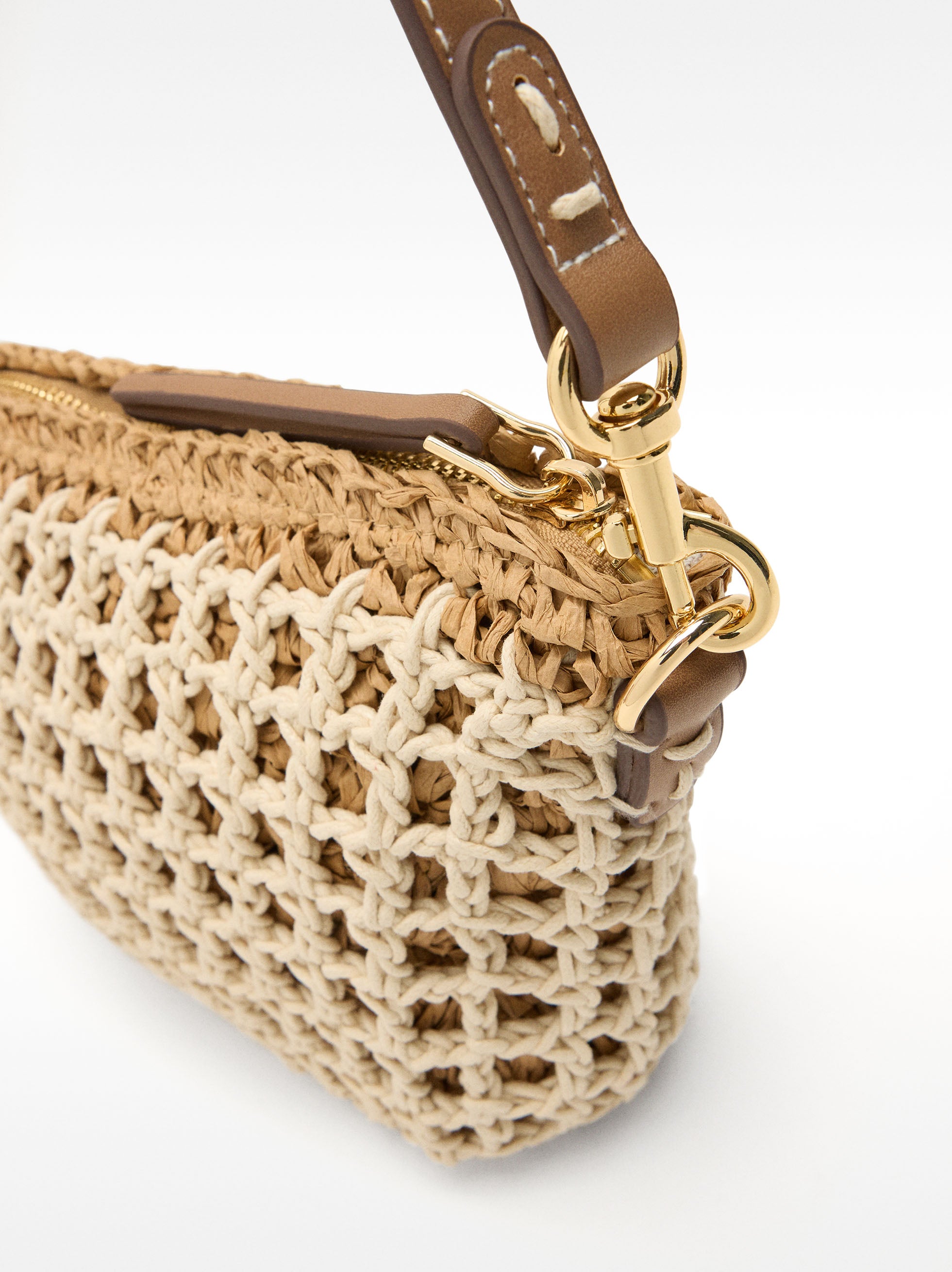 Bolso Bandolera Trenzado Con Efecto Rafia