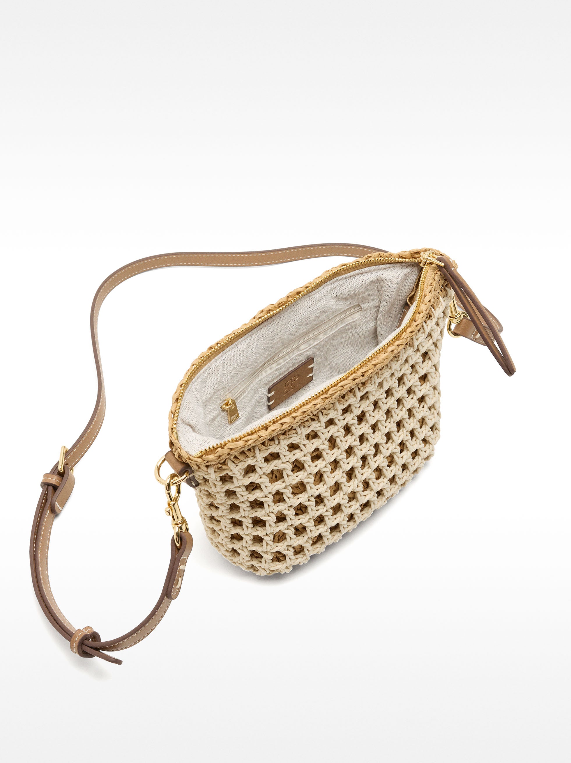 Bolso Bandolera Trenzado Con Efecto Rafia