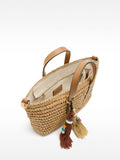 Bolso Tote Con Efecto Rafia Y Colgante M