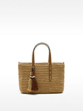 Bolso Tote Con Efecto Rafia Y Colgante L