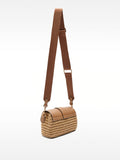 Bolso Bandolera Con Efecto Rafia Y Solapa