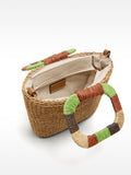 Bolso Tote Con Efecto Rafia Y Asa Multicolor