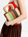 Bolso Tote Multicolor Con Efecto Rafia