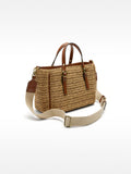 Bolso Tote Efecto Rafia Con Bandolera