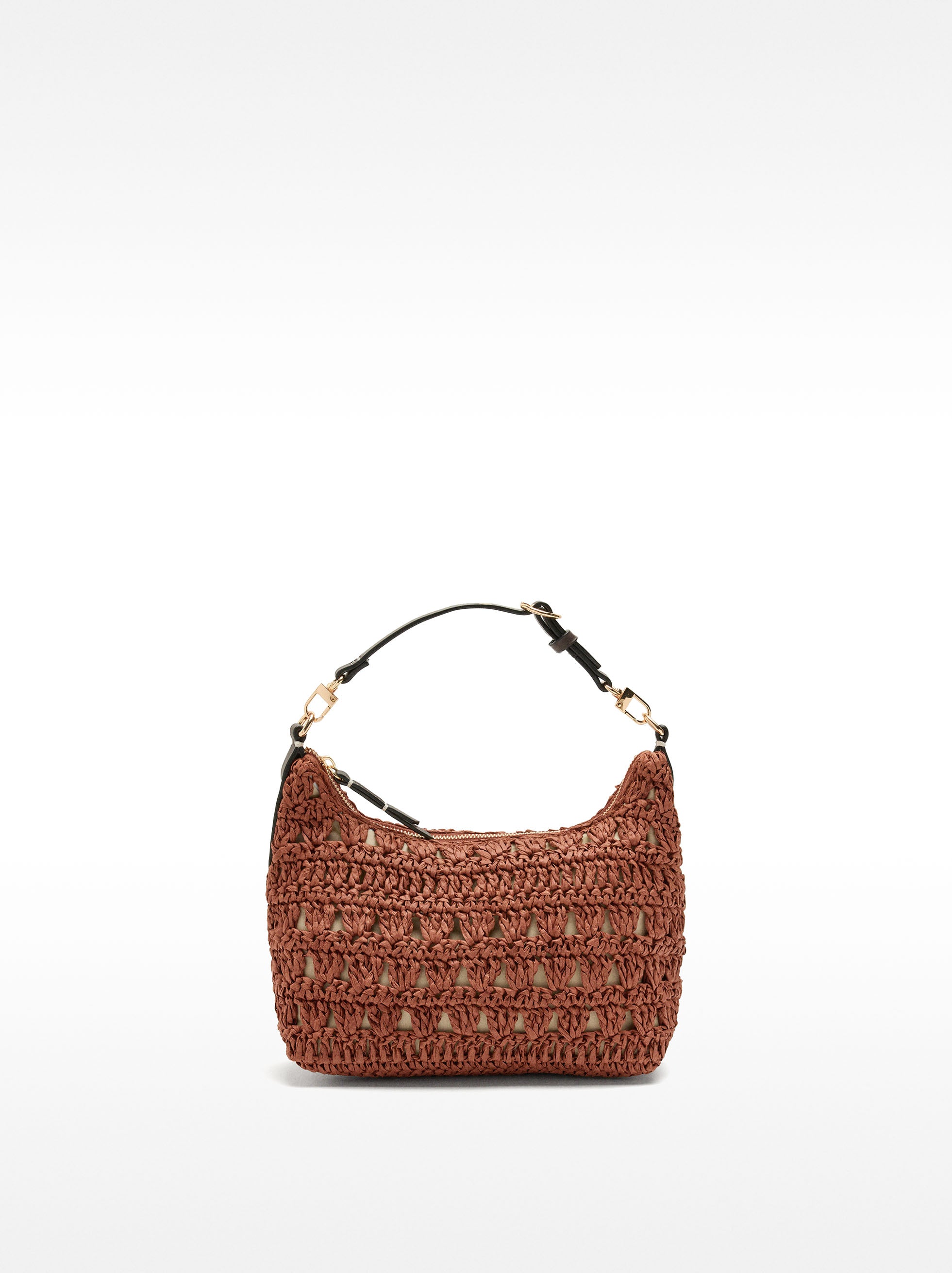 Bolso De Hombro Efecto Rafia Com Bandolera