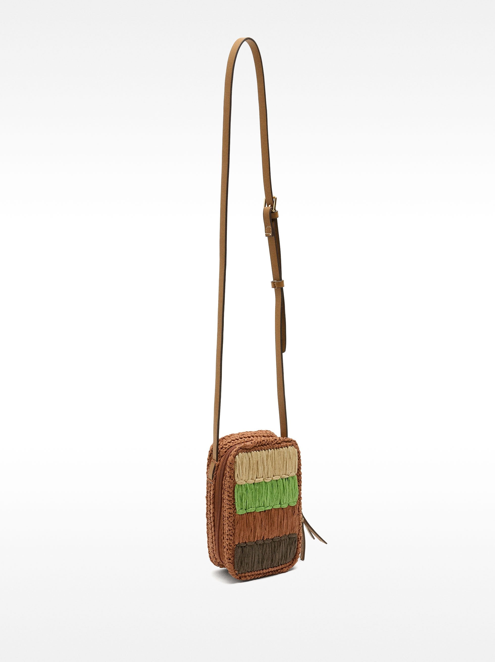 Bolsa Para Móvil Multicolor Efecto Rafia