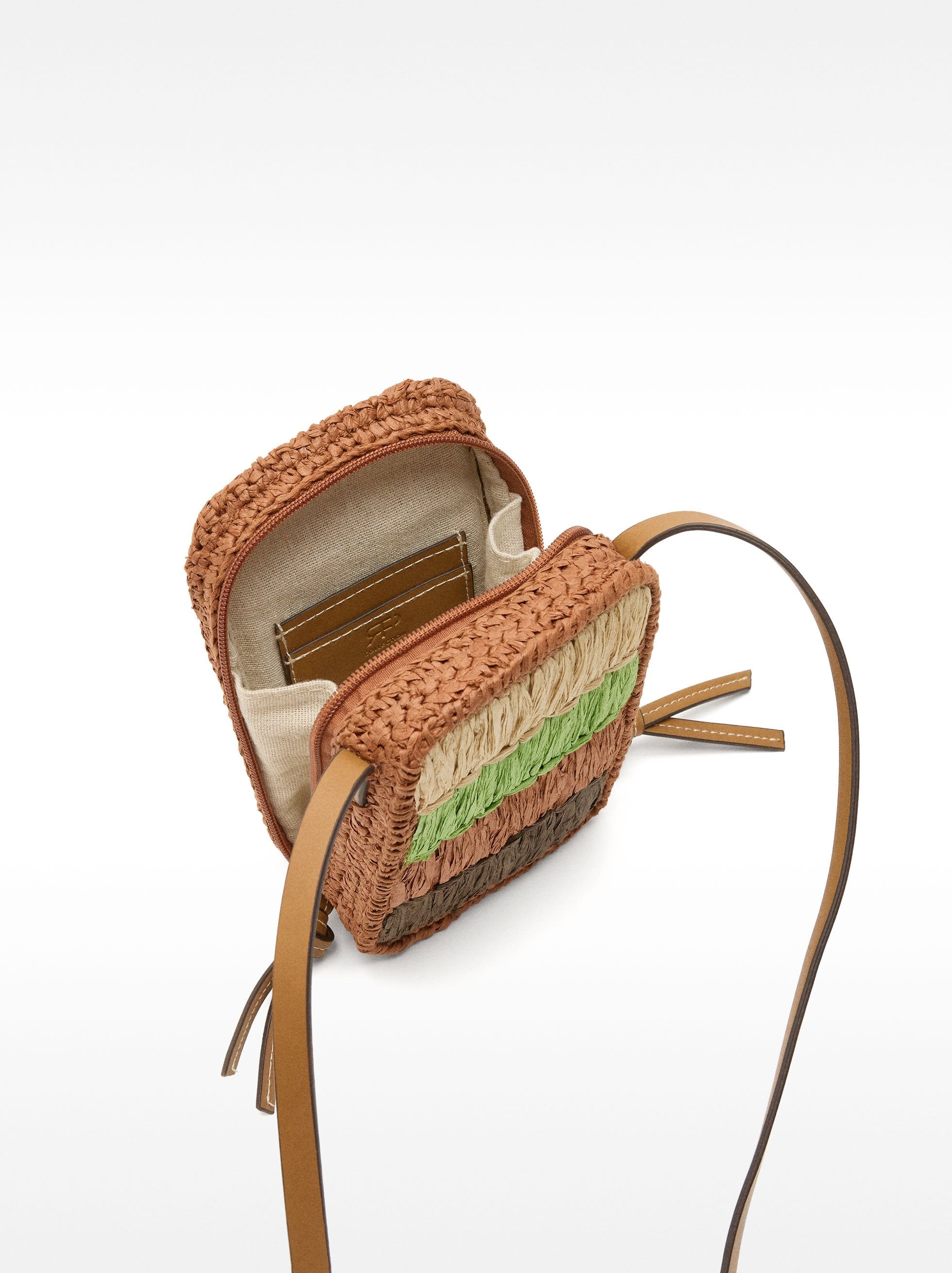 Bolsa Para Móvil Multicolor Efecto Rafia