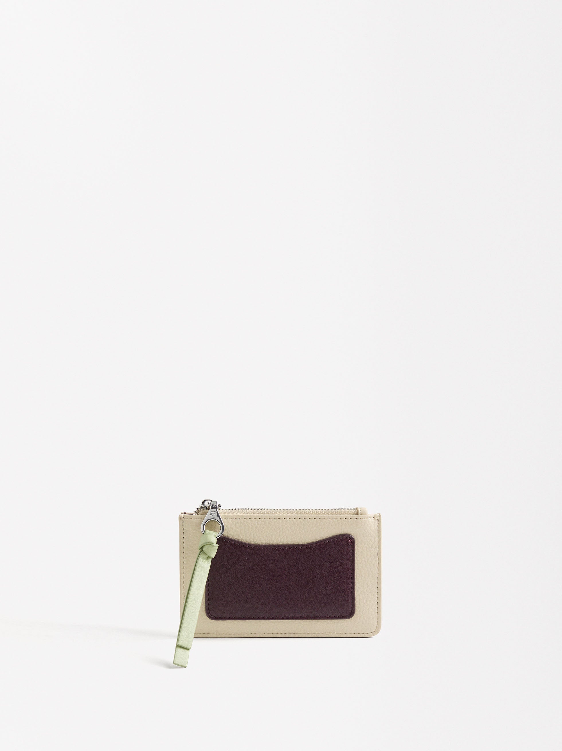 Tarjetero Bicolor Con Textura