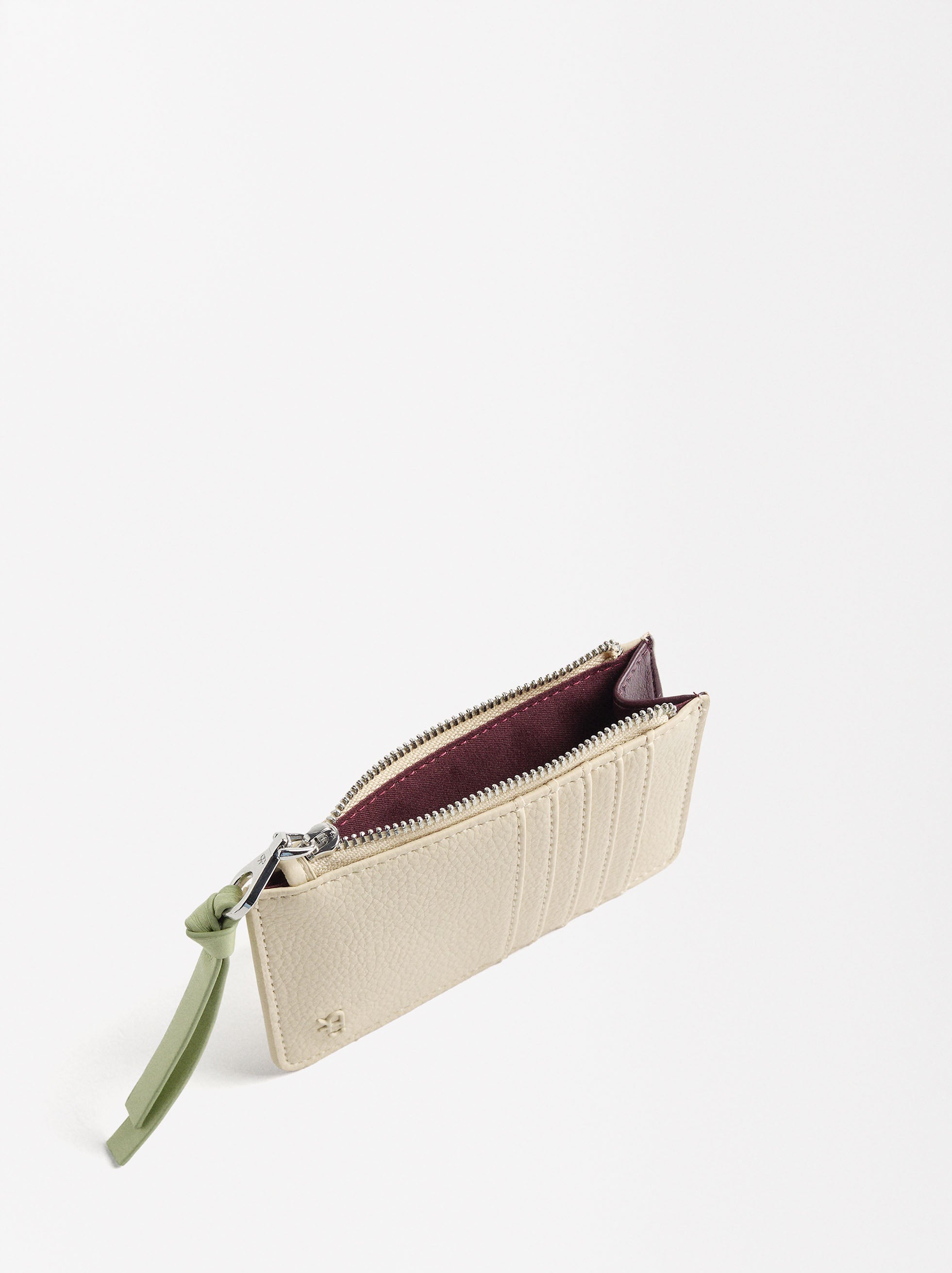 Tarjetero Bicolor Con Textura