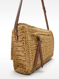 Bolso Bandolera Efecto Rafia Con Solapa