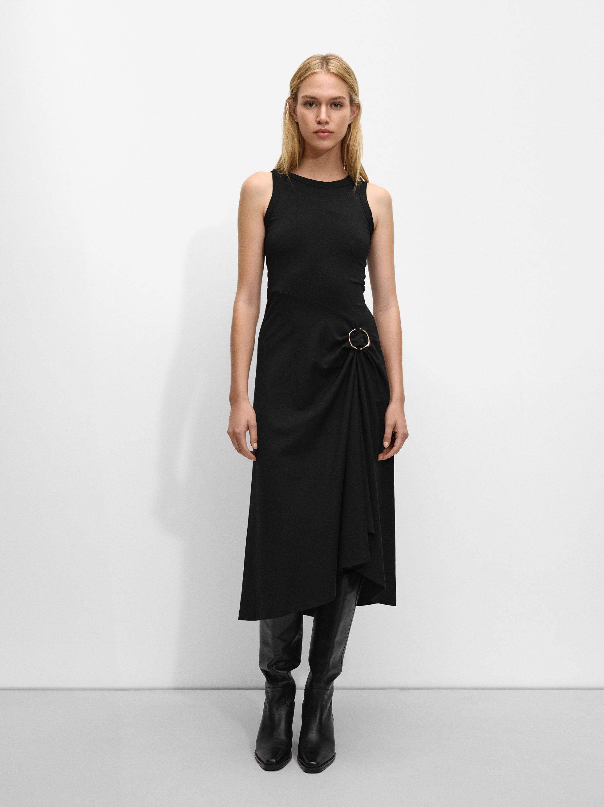Vestido Midi Drapeado