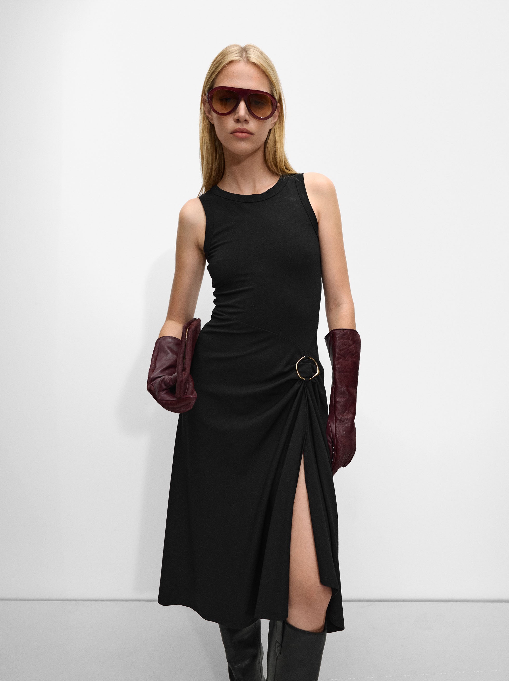 Vestido Midi Drapeado