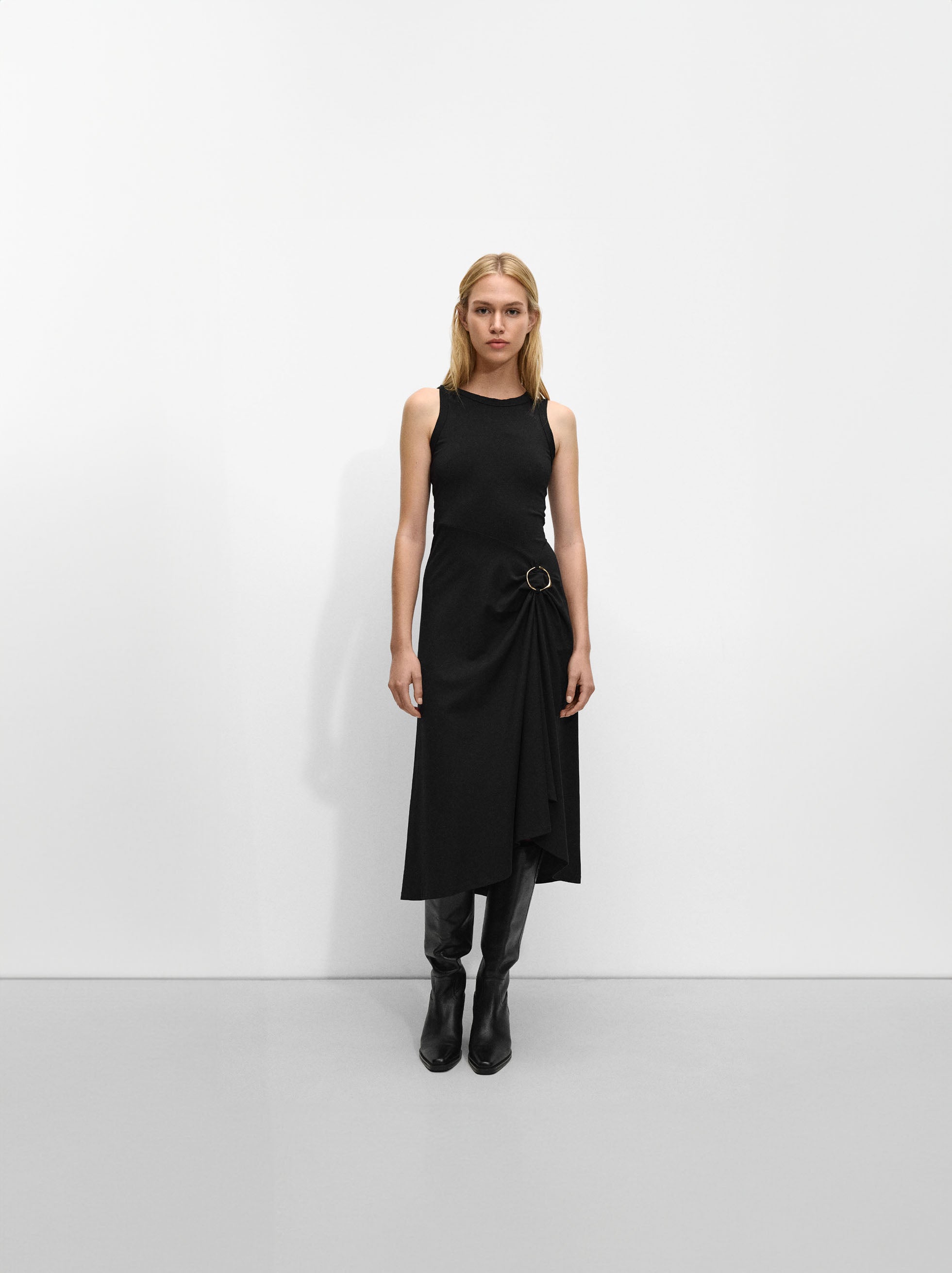 Vestido Midi Drapeado
