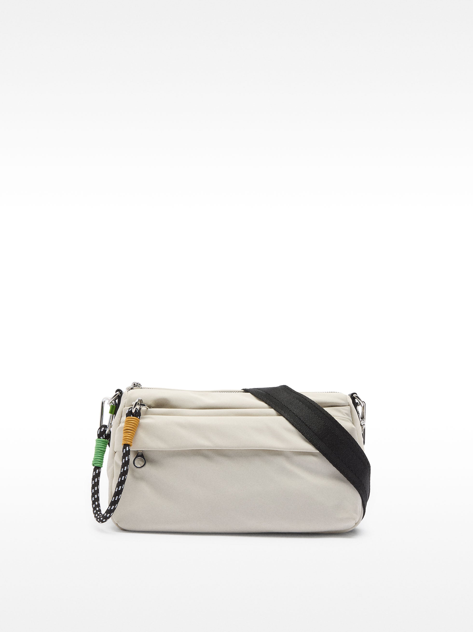 Cartera Bandolera De Nylon Con Bolsillo Exterior