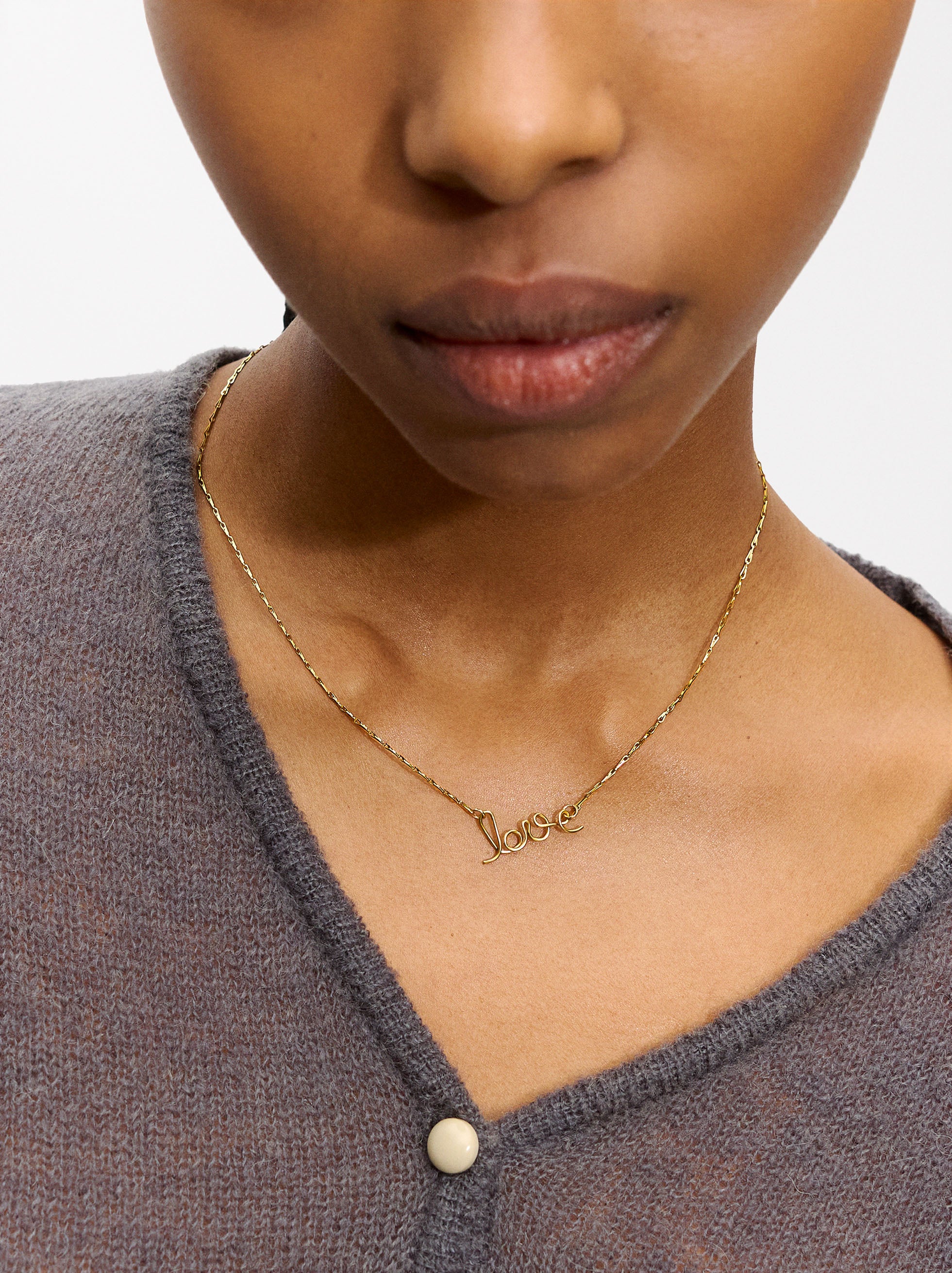Collar Fino Love - Acero Inoxidable