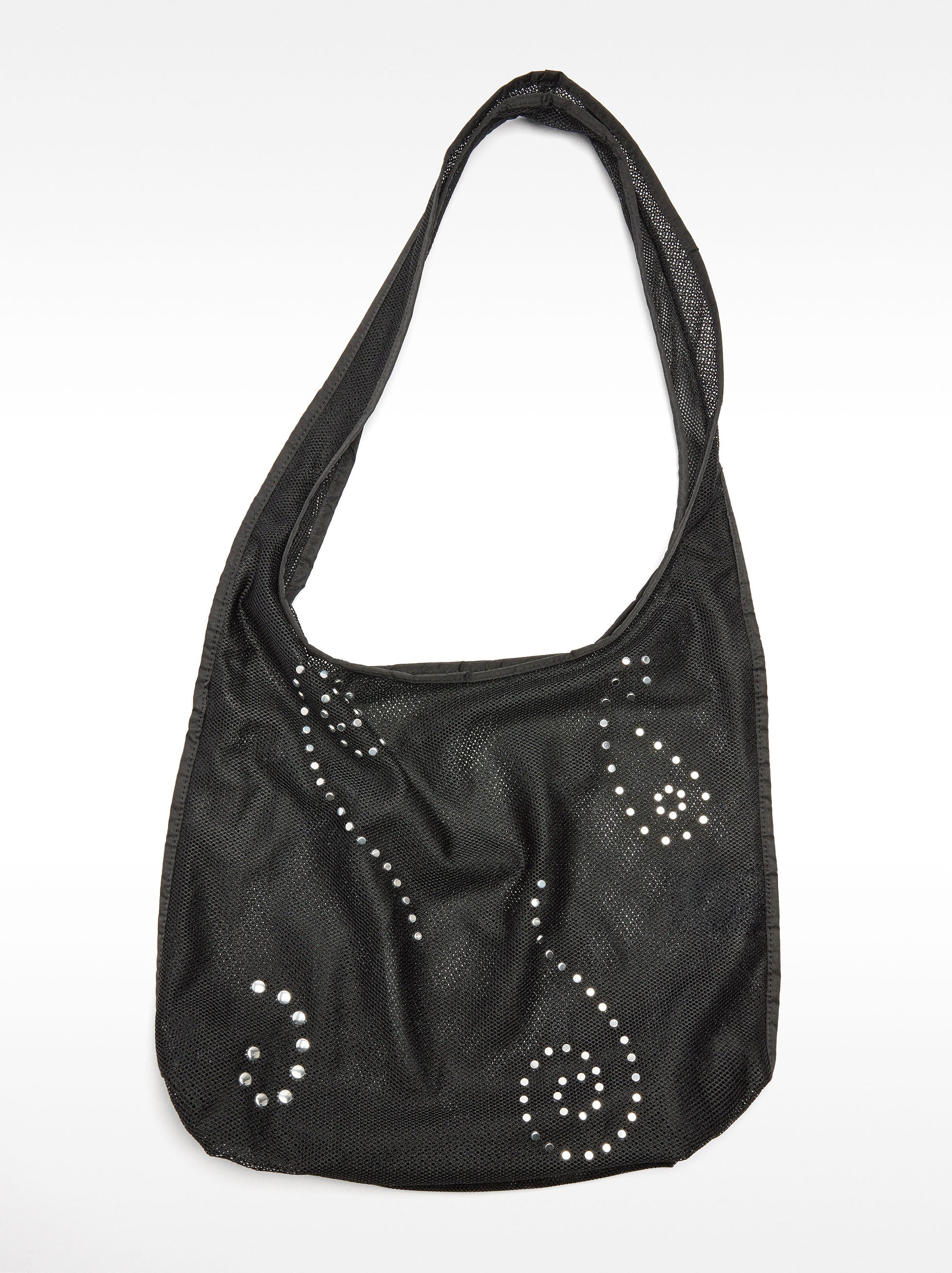 Cartera De Hombro De Rejilla Con Aplicaciones