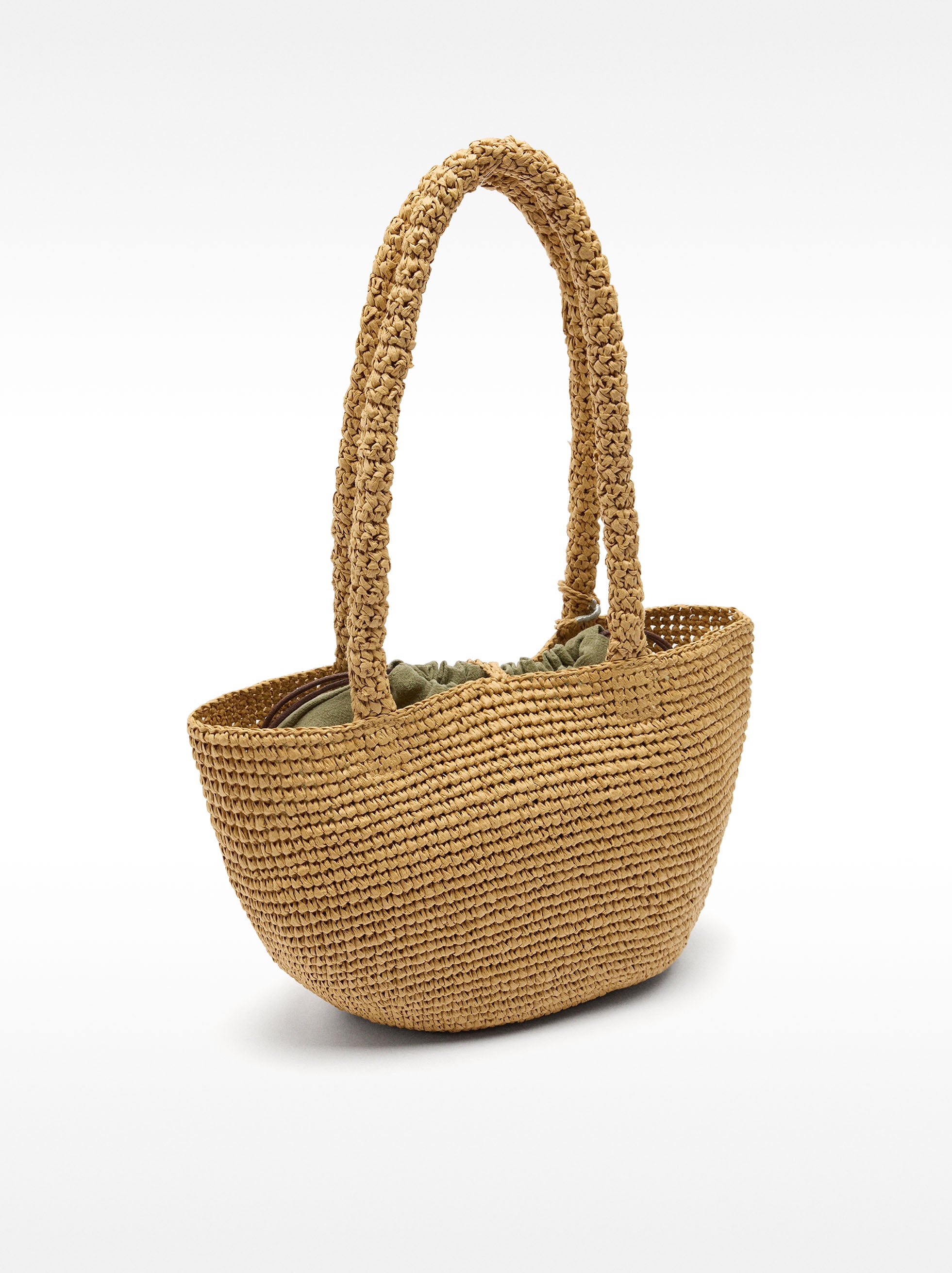 Bolso Hombro Efecto Rafia