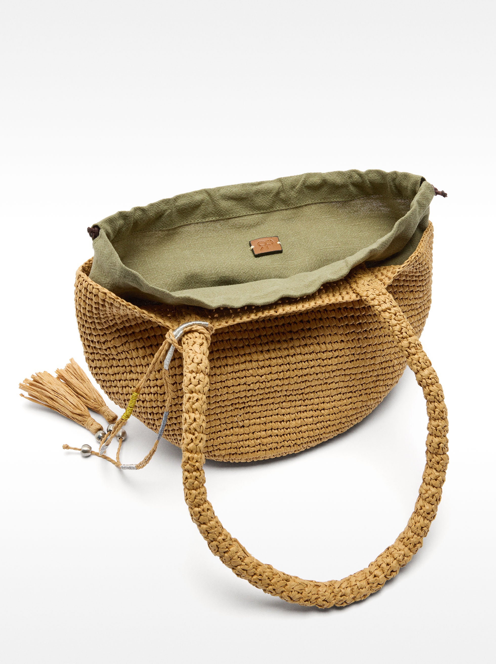 Bolso Hombro Efecto Rafia