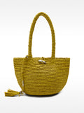 Bolso Hombro Efecto Rafia