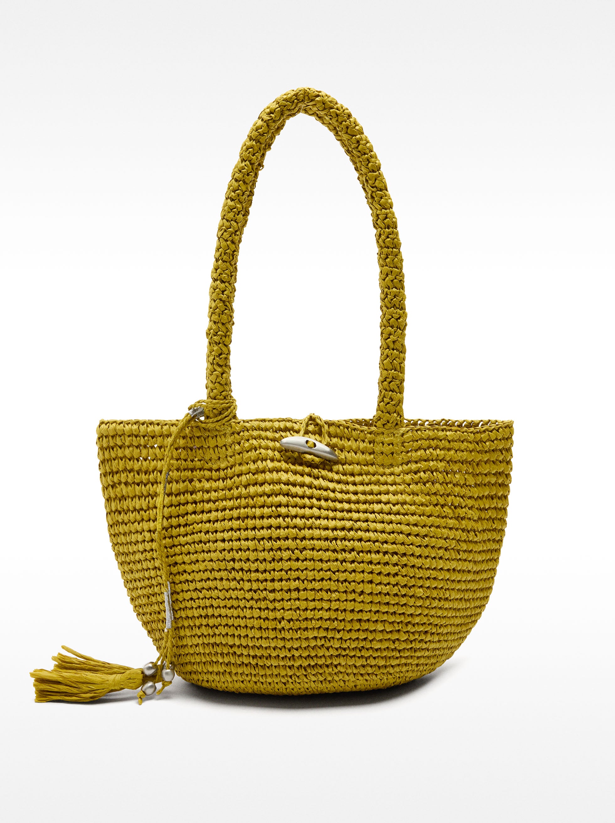 Bolso Hombro Efecto Rafia