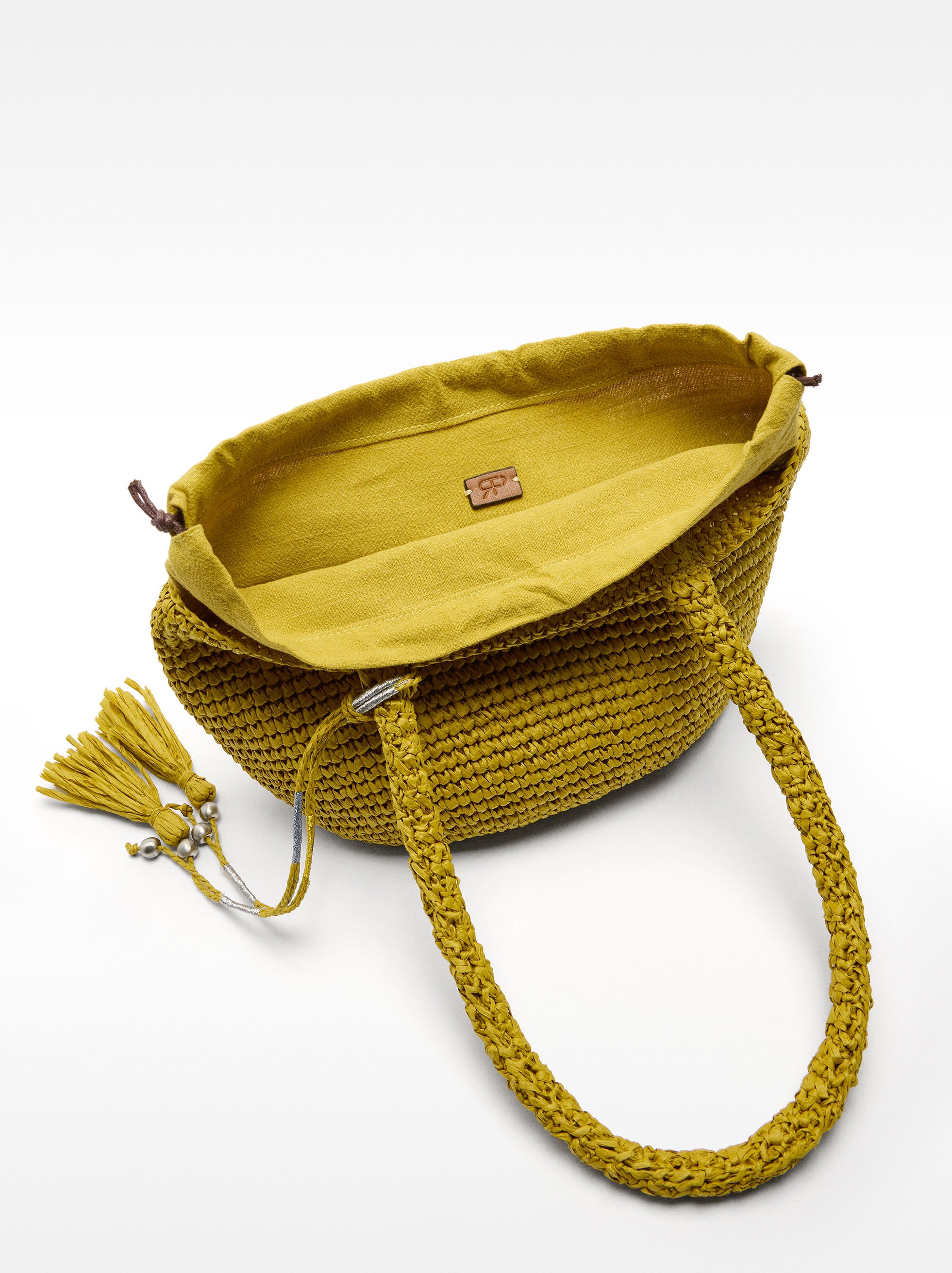 Bolso Hombro Efecto Rafia