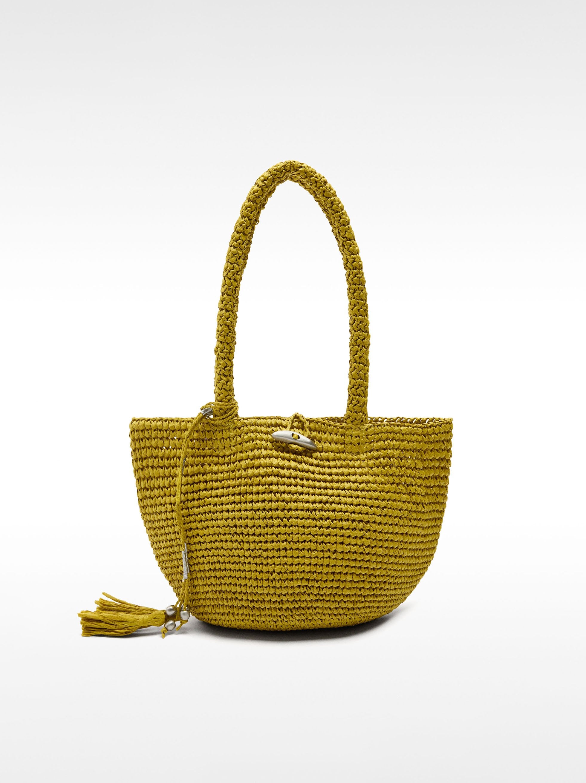 Bolso Hombro Efecto Rafia