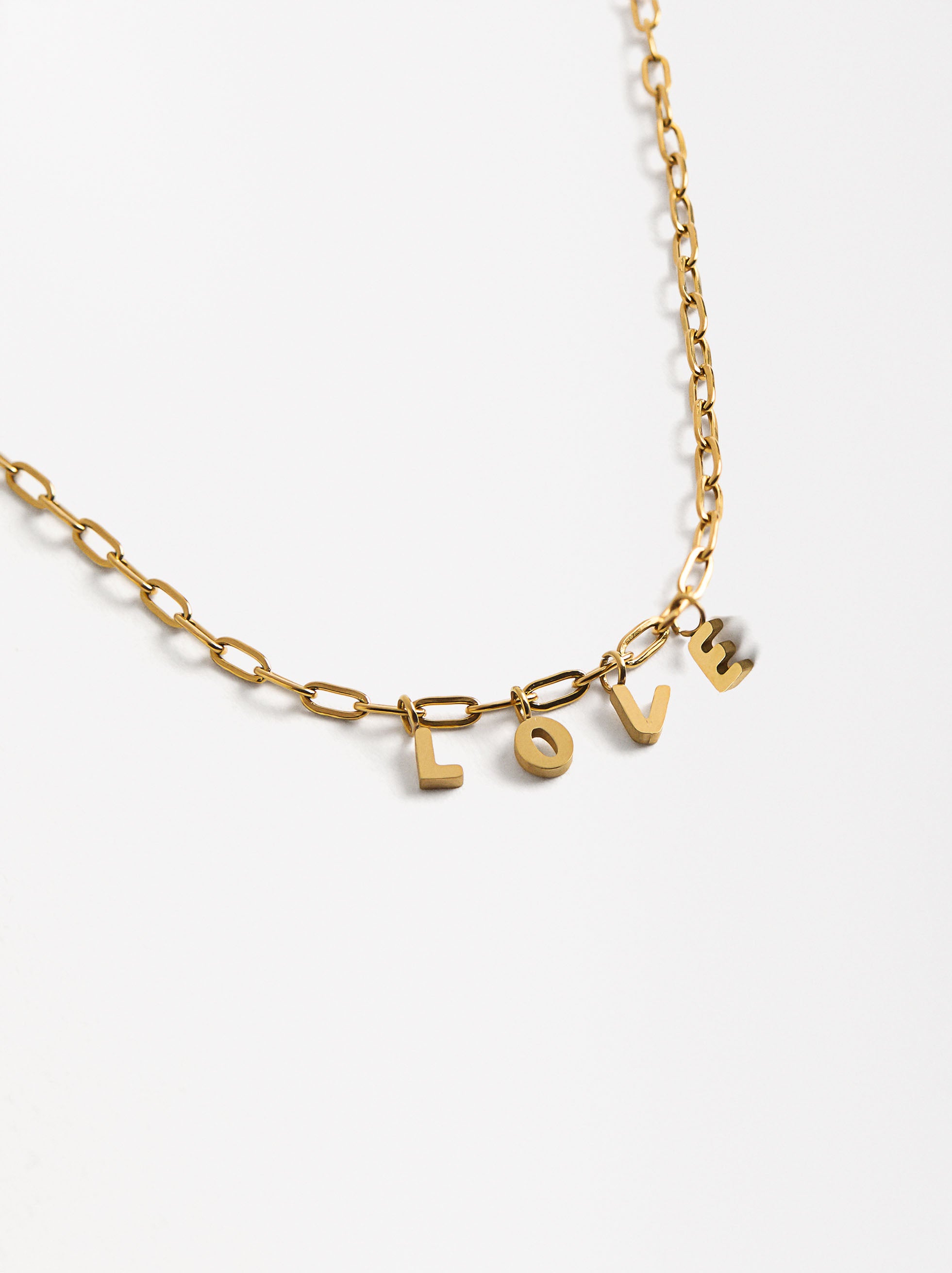 Collar De Eslabones Love - Acero Inoxidable