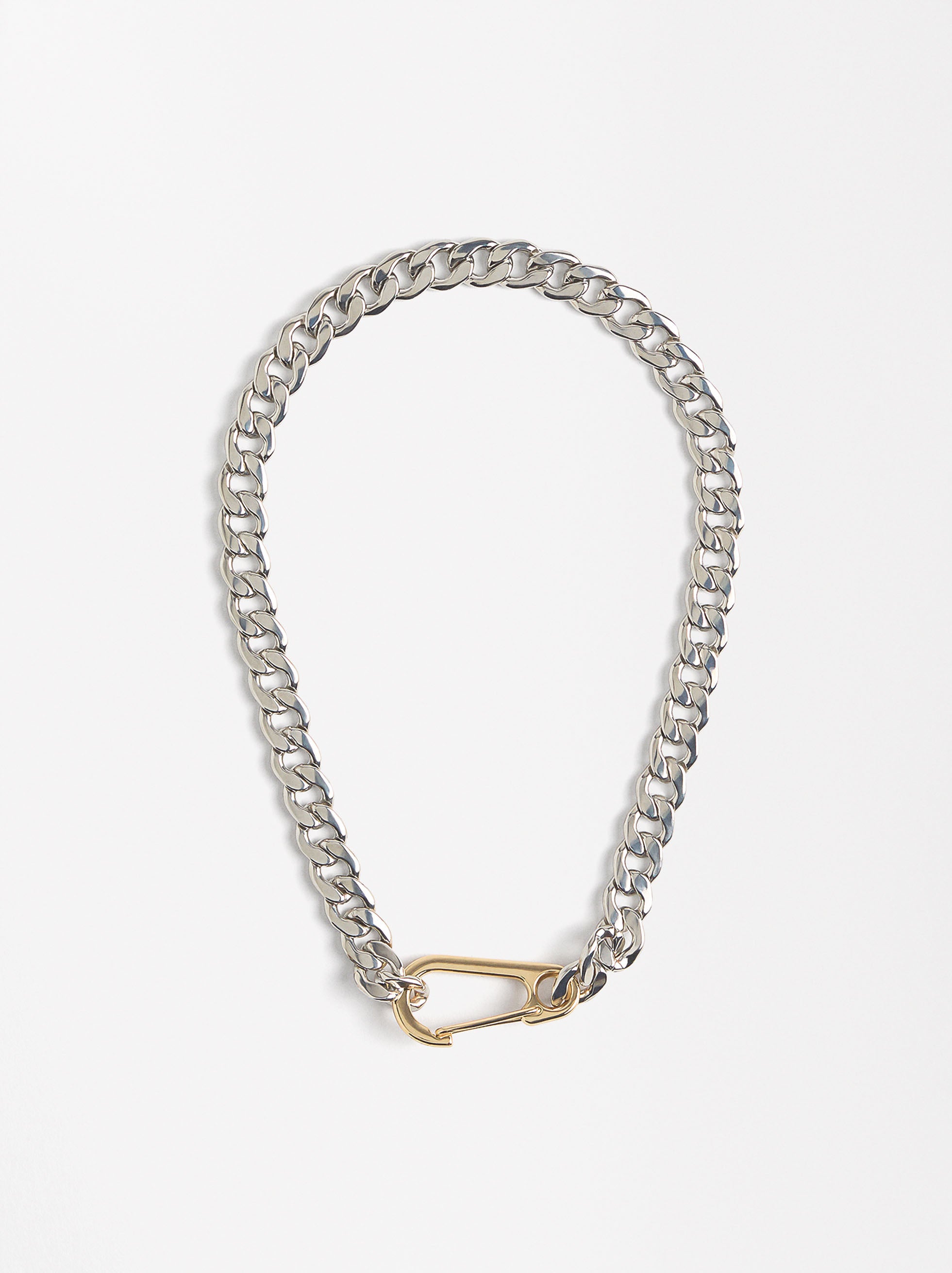 Collar Corto De Eslabones Bicolor