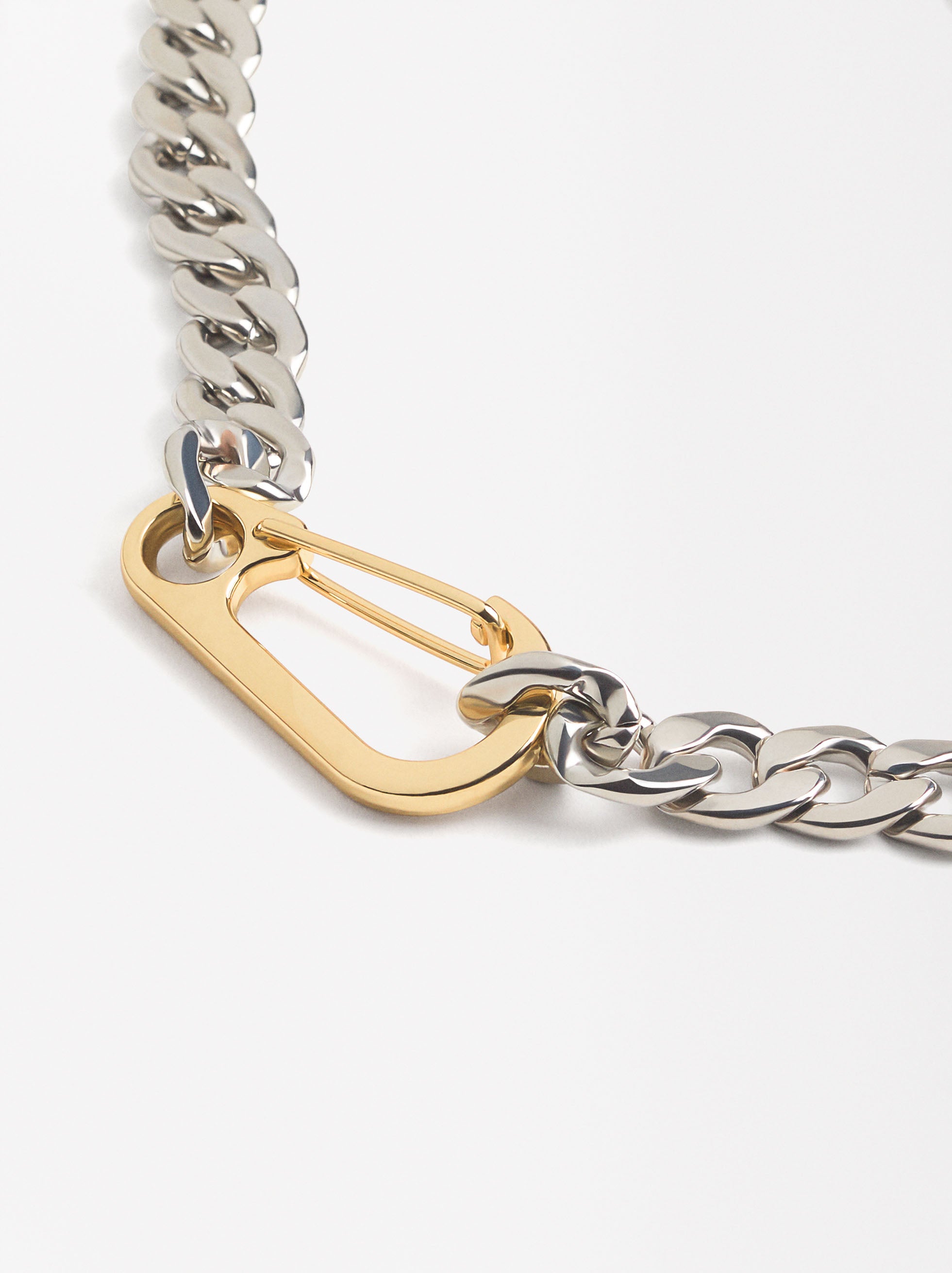 Collar Corto De Eslabones Bicolor