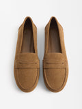 Mocasines De Cuero Con Pespuntes