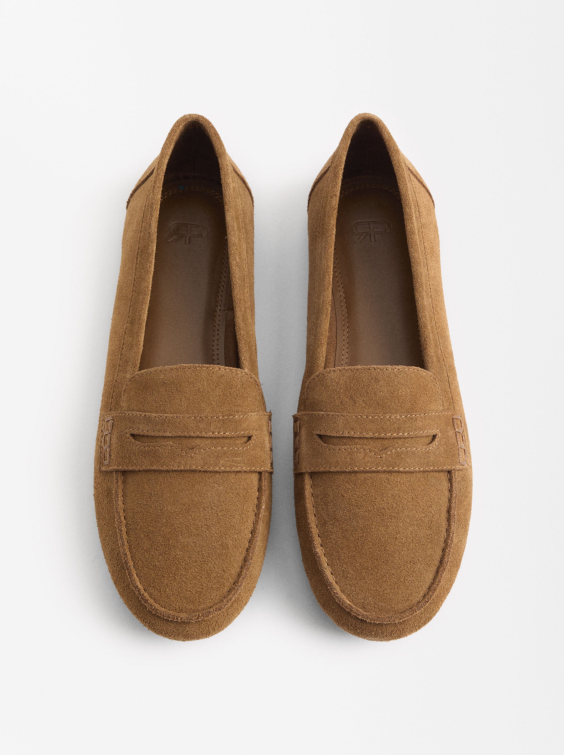 Mocasines De Cuero Con Pespuntes