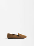 Mocasines De Cuero Con Pespuntes
