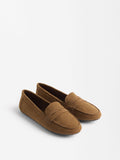 Mocasines De Cuero Con Pespuntes