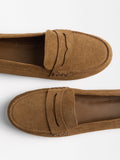 Mocasines De Cuero Con Pespuntes