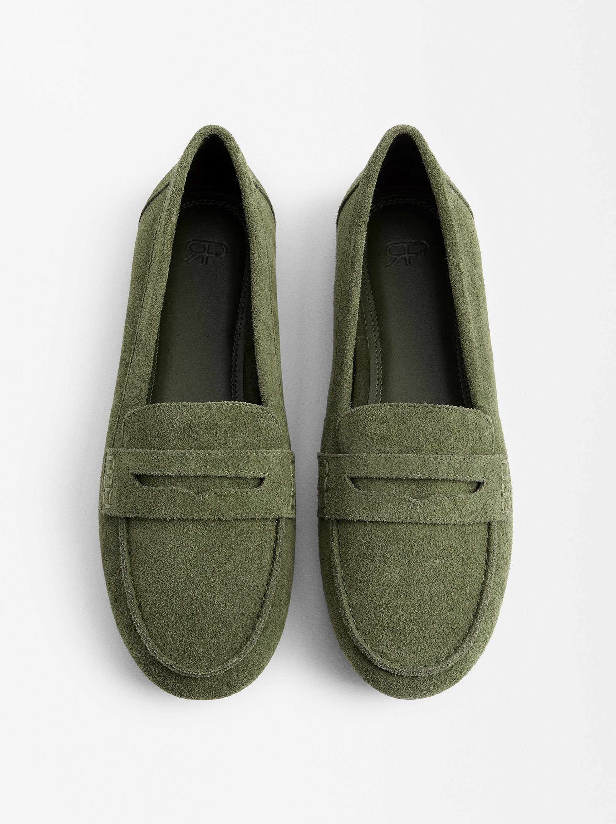Mocasines De Cuero Con Pespuntes