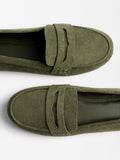 Mocasines De Cuero Con Pespuntes