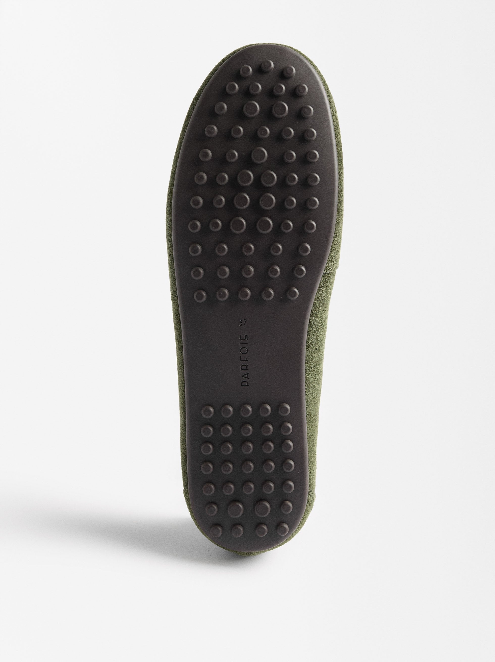 Mocasines De Cuero Con Pespuntes