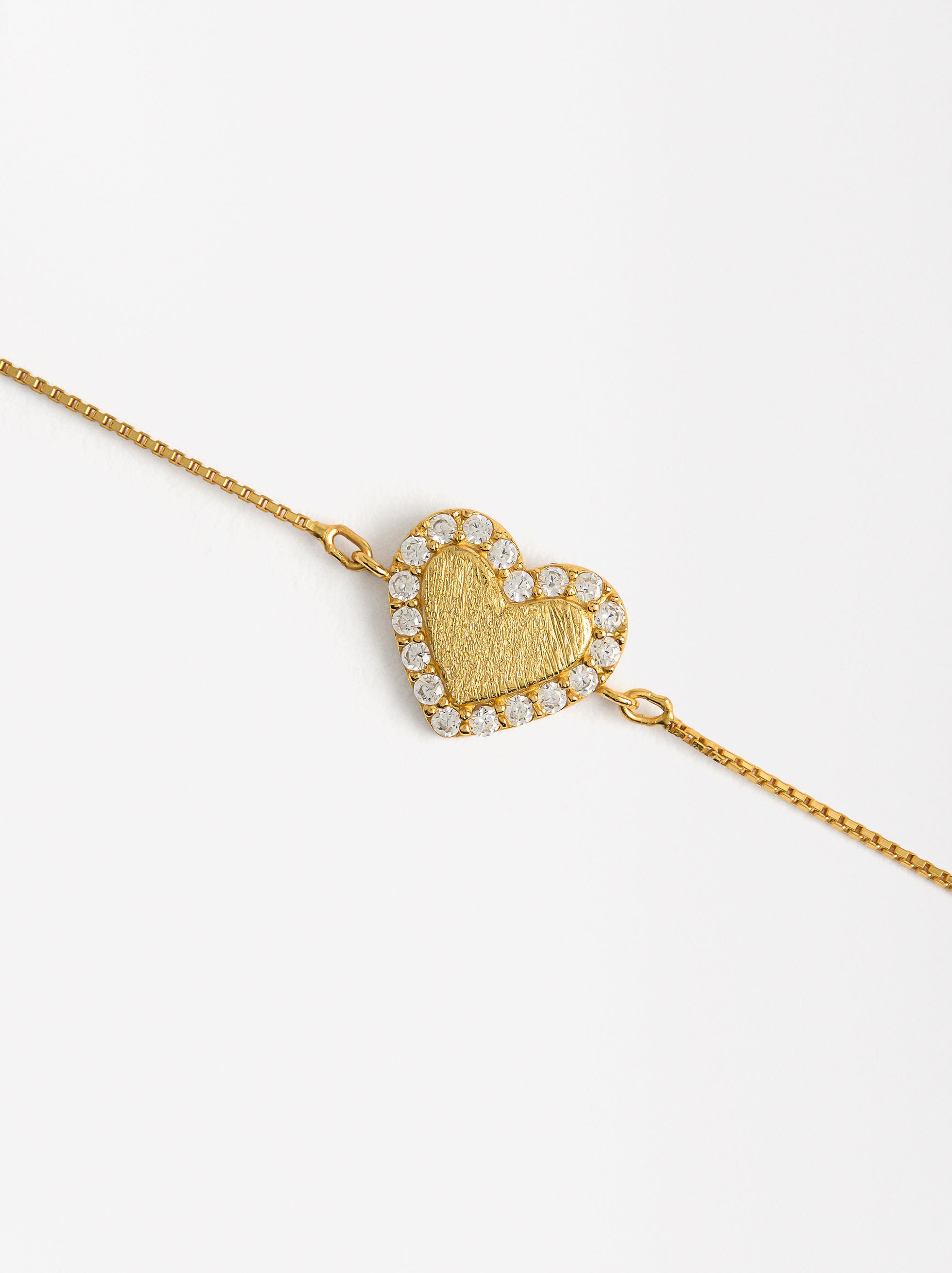 Pulsera Corazón Con Circonitas - Plata De Ley 925