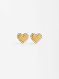 Aretes Corazón Con Circonitas - Plata De Ley 925