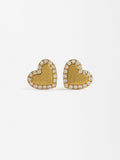 Aretes Corazón Con Circonitas - Plata De Ley 925