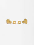 Aretes Corazón Con Circonitas - Plata De Ley 925