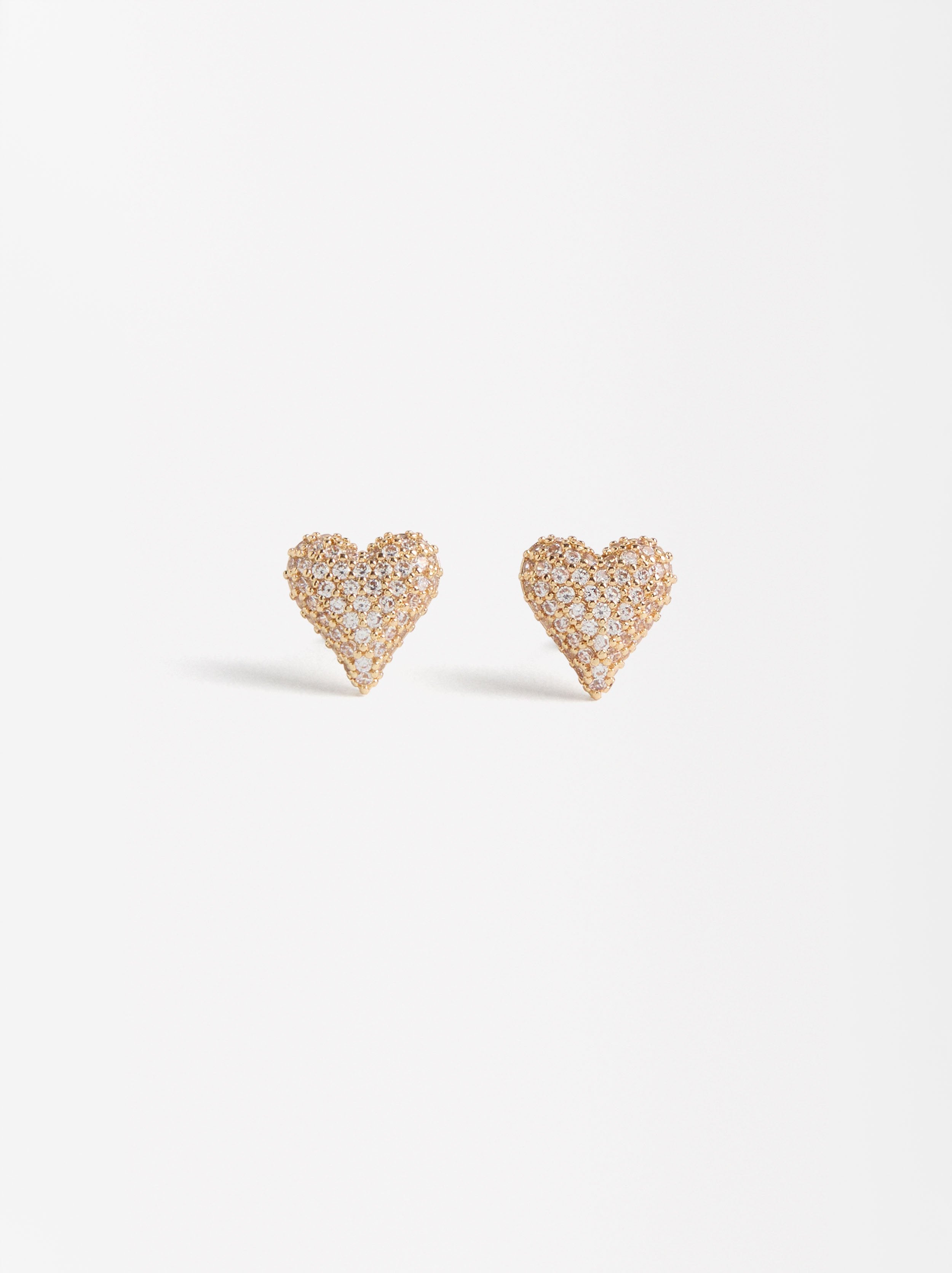 Aretes De Corazón Con Circonitas