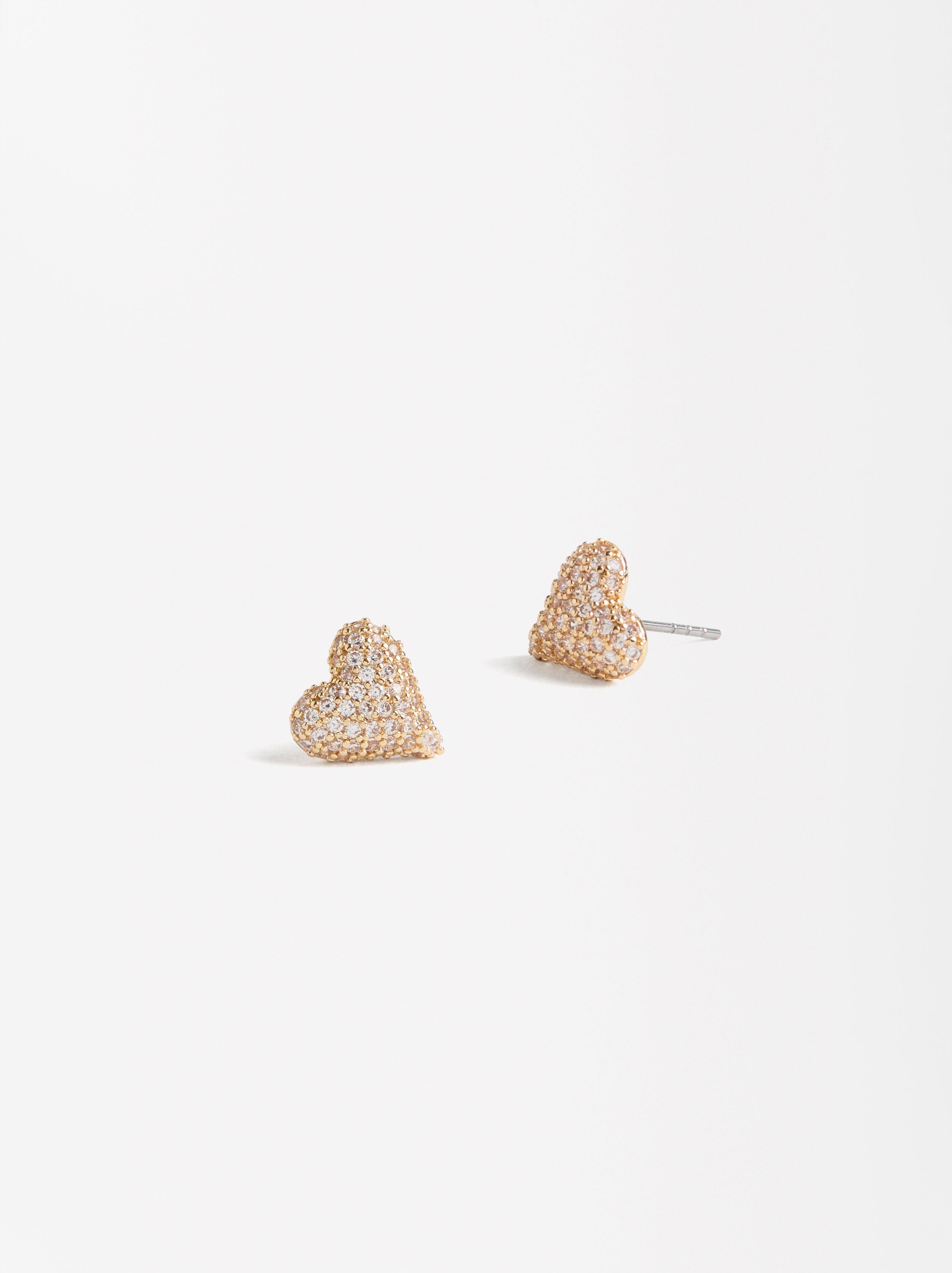 Aretes De Corazón Con Circonitas