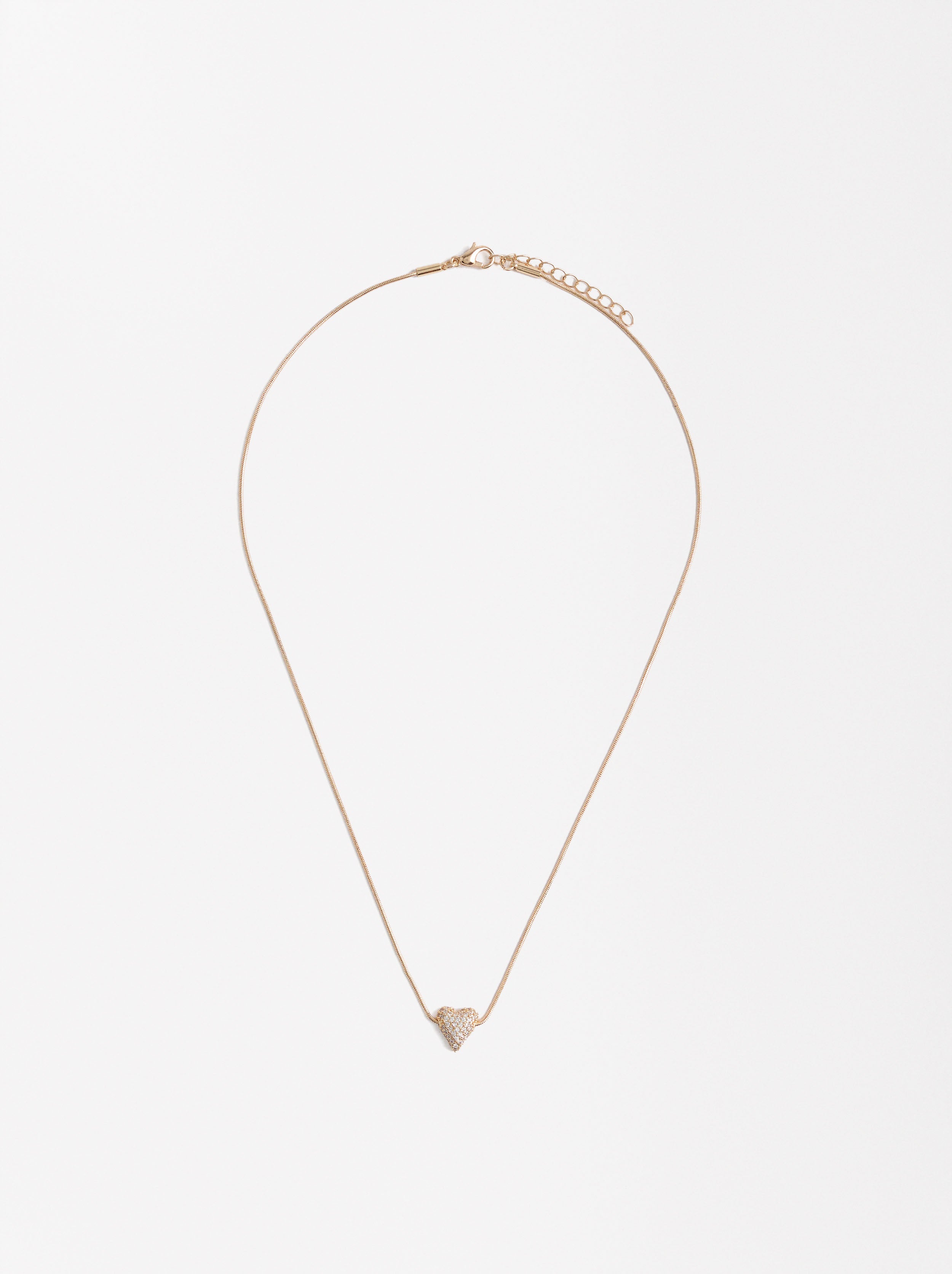 Collar Colgante De Corazón Con Circonitas