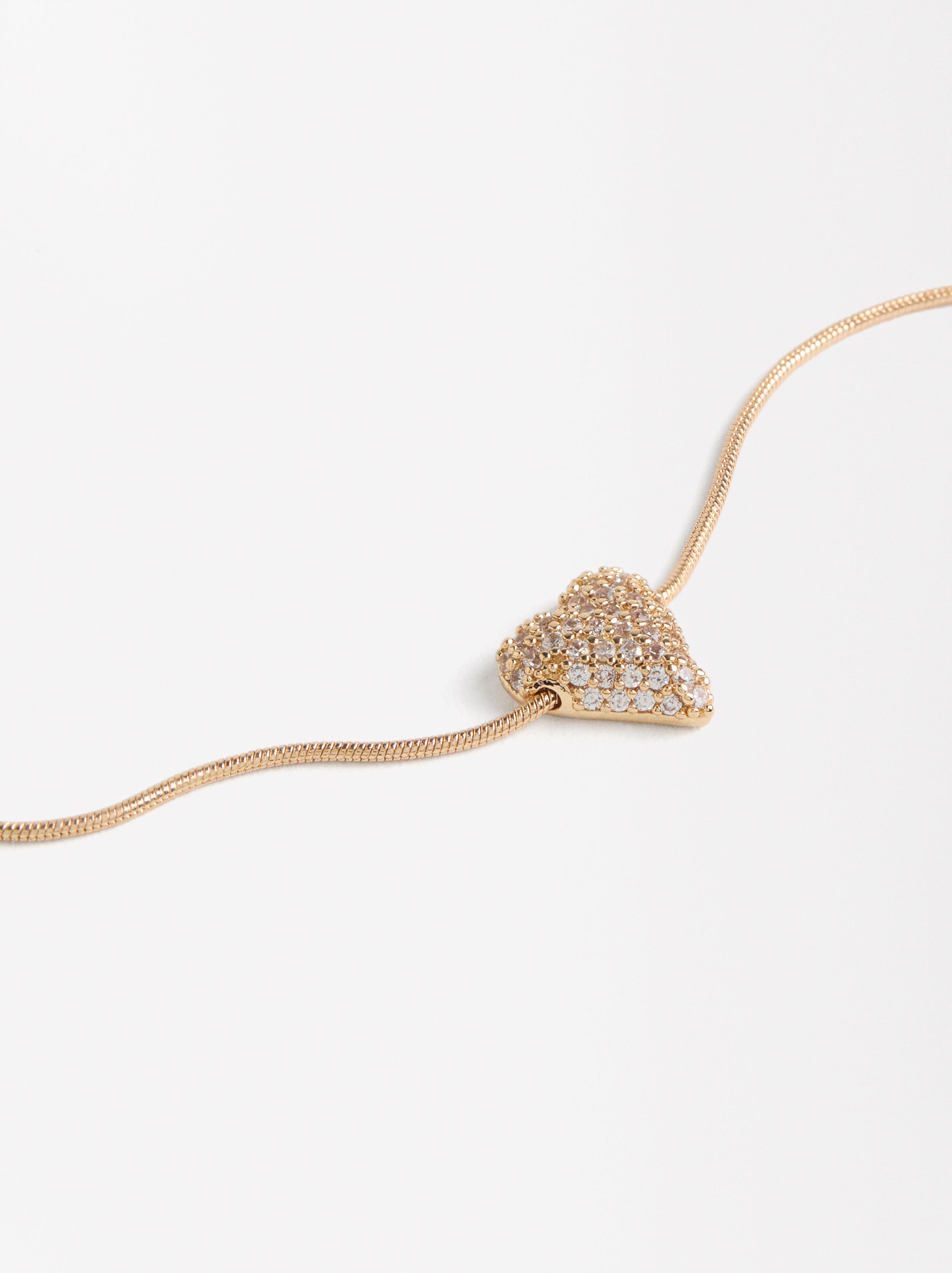Pulsera Ajustable De Corazón Con Circonitas
