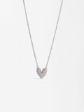 Collar Colgante De Corazón Con Circonitas