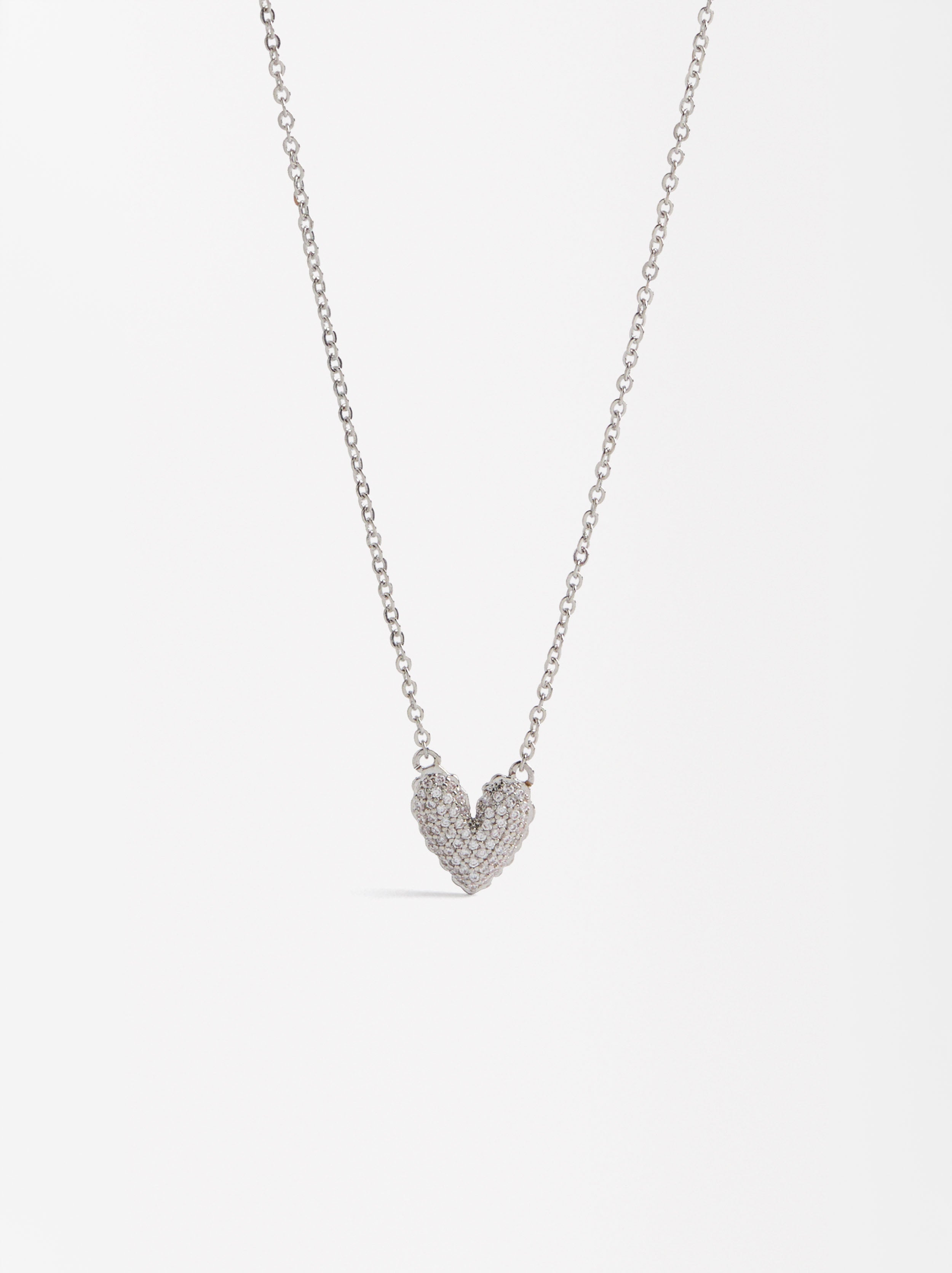 Collar Colgante De Corazón Con Circonitas