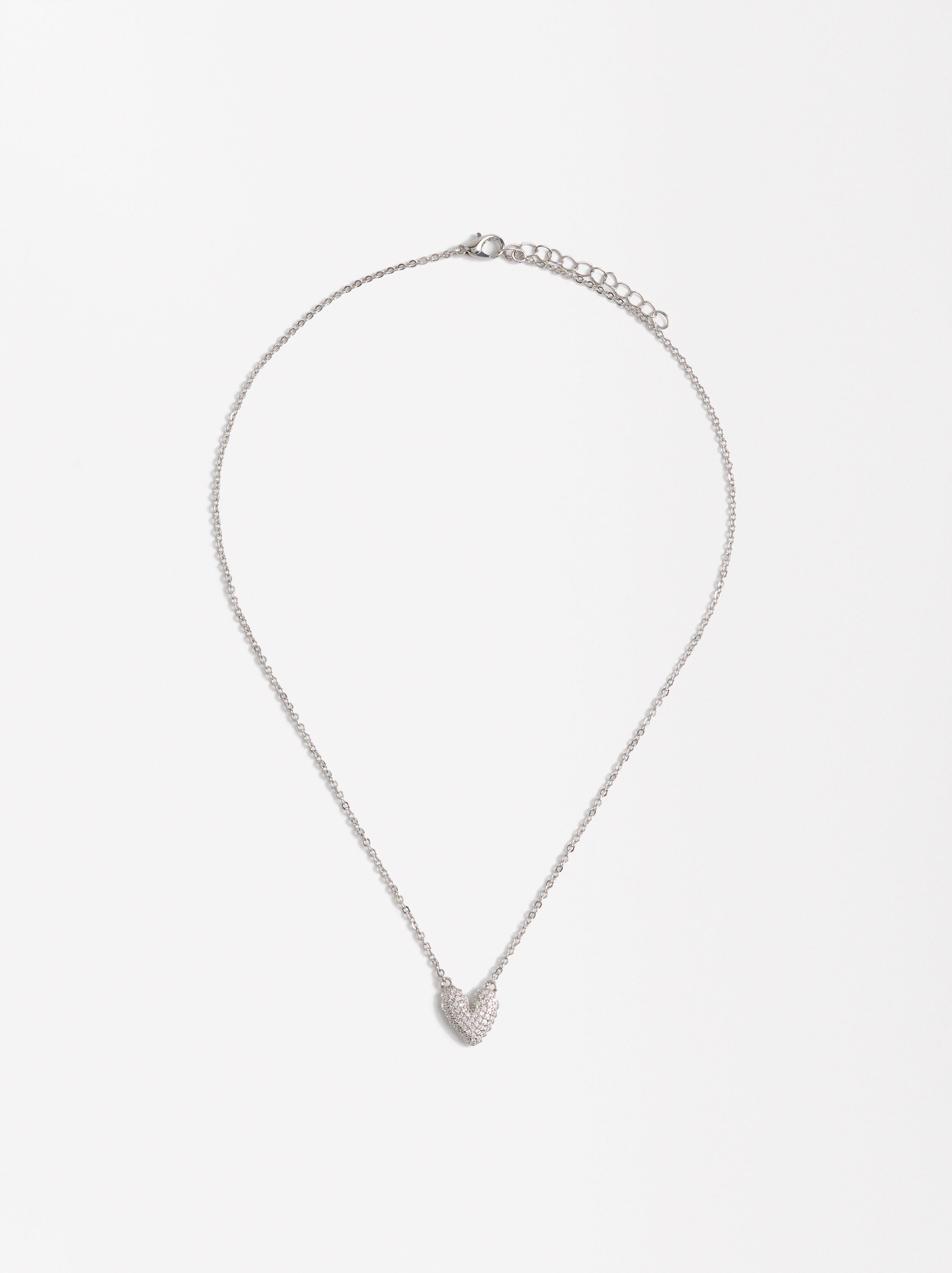 Collar Colgante De Corazón Con Circonitas