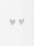Aretes De Corazón Con Circonitas